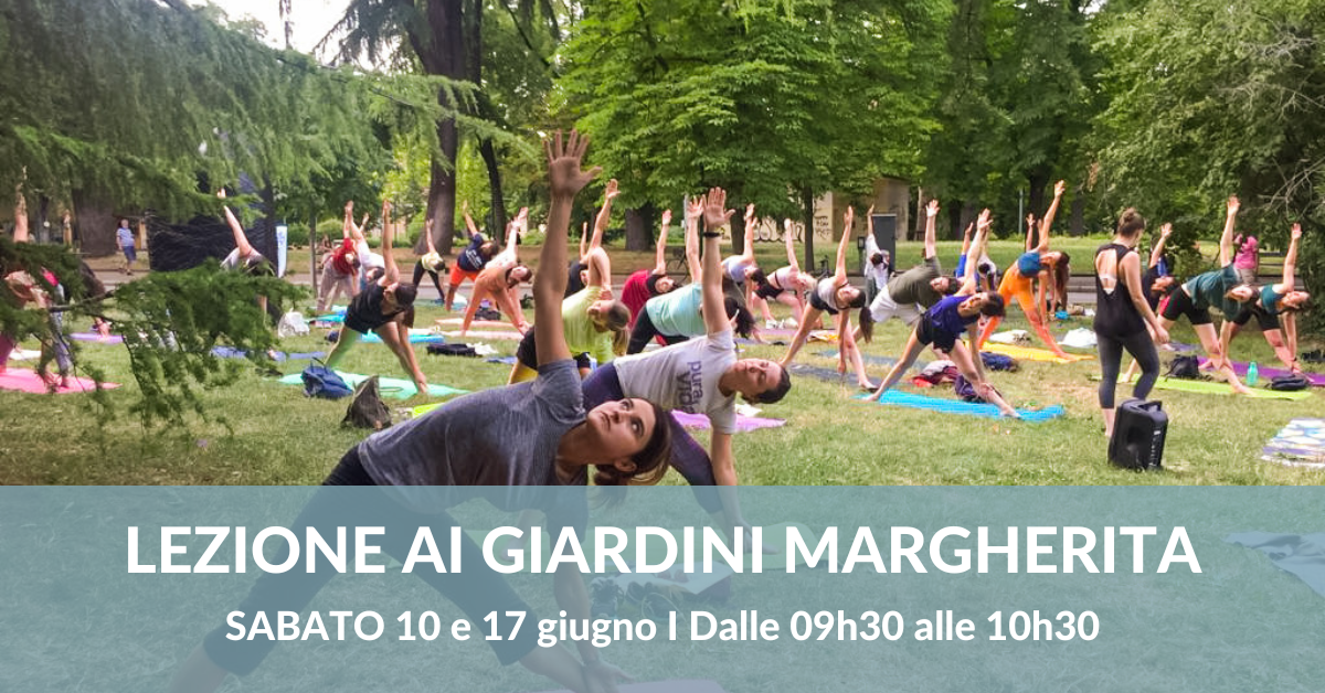 Lezione ai Giardini Margherita Vinyasa Yoga Bologna